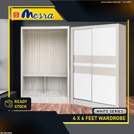 🔥READY STOCK SIAP PASANG🔥MESRA_4 X 6 Wardrobe / 4 ft Sliding Door / 4 Kaki Almari Baju Sliding / Bed