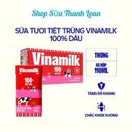 (HSD T2-2026) THÙNG 48 HỘP SỮA TƯƠI TIỆT TRÙNG VINAMILK 100% HƯƠNG DÂU 110ML/ HỘP.