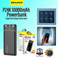 Awei P24K 10000mAh Powerbank 22.5W Super Power Bank Pawer Bank Portable Dart Bank Kuasa Quick Charge