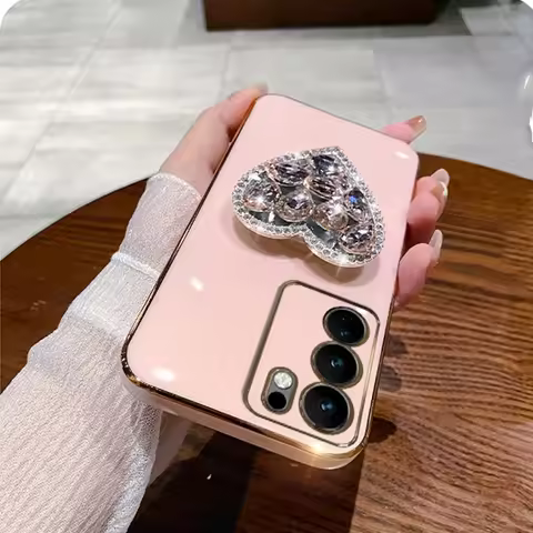 Fashion Diamond Heart Case For vivo V50 Lite V20 SE V21 V21E V23 V23E V30E V27E V29E V29 Pro Y02S Y2