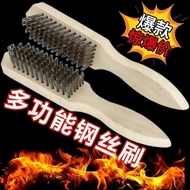 Wooden Handle Encrypted Stainless Steel Wire Cleaning Brush Industrial Metal Derusting Polishing Pol