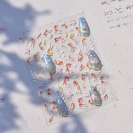 [CORAL Sea] Fugui Koi Nail Stickers Manicure Stickers Wearable Nails Manicure Materials Nail Sticker