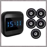 [M G L O] Restaurant Pager for Hotel Bar Cafe Wireless Doorbell Display Receiver+ 5 Pager Buttons Wa