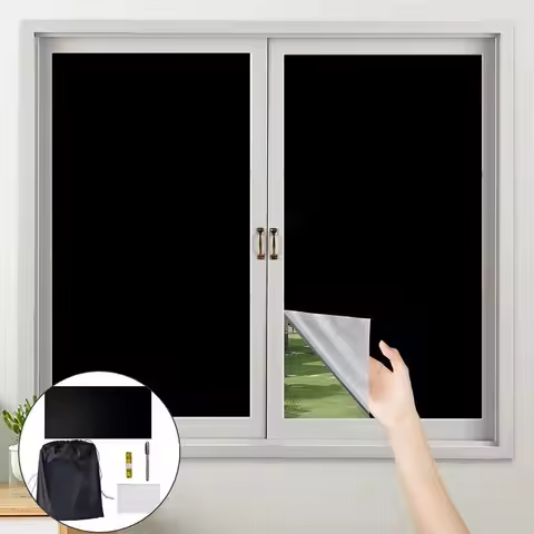 Portable Travel Blackout Curtain Blind Window Thermal Insulated Kitchen Curtains Stick On DIY Non-pe
