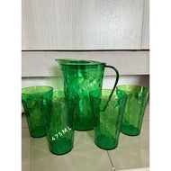 tupperware prisme jug+ tumbler green ( 1 set)