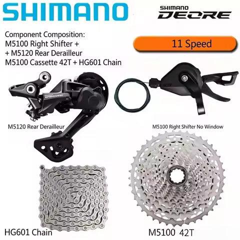 Shimano Deore M5100 M5120 Groupset 11 Speed Shifter Derailleur Cassette MTB Parts