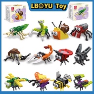 LBOYU Insect kingdom Butterfly Ladybug Insect Story Series Building Block Toys