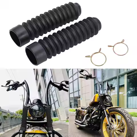 Motorcycle Front Fork Cover Gaiters Boots Shock Black Rubber Protector Dust Guard Tool For Motocross