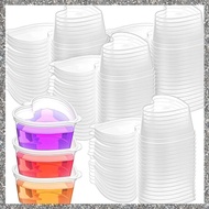 [feidan33.ph] 100 Sets 1.5 Oz Clear Heart Shaped Jello Cups with Lids, Small Condiment Containers, D
