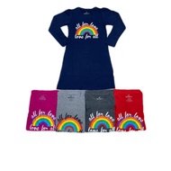 (2-17years) Baju T-shirt Labuh Lengan Panjang Kanak-Kanak Perempuan Rainbow
