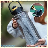 LETTER Sports Water Bottle, Large Capacity with Time Marker  Drink Bottle, Portable Lightweight 1.5L