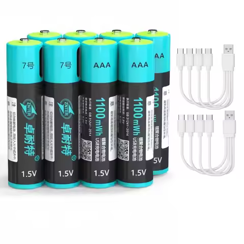 8PCS ZNTER 1100mWh 1.5V AAA rechargeable battery lithium polymer rechargeable battery with Type-C ca