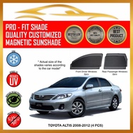 Toyota Altis 10th Gen 2008 - 2012 ( 4 pcs ) Car Magnetic Sunshade / Boot tray