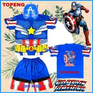 Latest long-sleeved Captain America costume set, Captain America Kids clothes