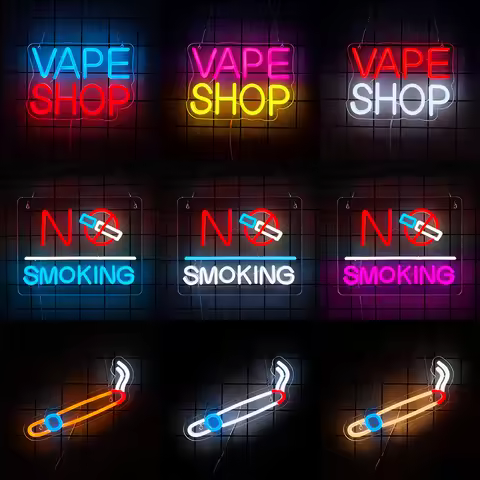 Vape Shop Neon Sign for Wall Decor,LED Neon Lights Business Sign for Smoke Shop Man Cave Bedroom Bar