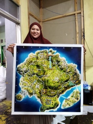 MAP PETA FREE FIRE 80x80cm BERMUDA KALAHARI PURGATORY map FF map free