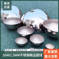 Discount 304 Stainless Steel Semicircle Ball Sealing Head 1.5mm Thick Mirror Metal Hemisphere Hollow