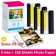 4"x6" Photo Paper Compatible for Canon Selphy CP1300 Paper KP-108IN 3 Ink Cartridges 108 Photo Paper for CP1200 CP1500 CP910 910