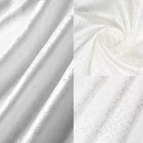 3D Jacquard White Brocade Fabric, High-Quality Garment Sewing Fabric, DIY Curtain Decoration Materia