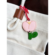 Handcrafted Leather Tulip Charm - Flower Bag Charm & Tulip Bag Charm & Leather Bag Charm