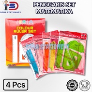 JENIA Math Ruler Set 4 Pcs Math Ruler/