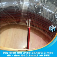 Double wire 2468 24AWG 2 colors red - black core 0.2mm2 PVC shell