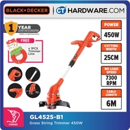BLACK & DECKER GL4525 STRING TRIMMER 25CM 450W 7300RPM  ( GRASS TRIMMER )