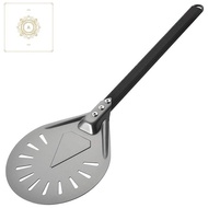 Turning Pizza Peel with 8 inch Aluminum Round Pizza Paddle, 23.6 inch Overall, Outdoor Pizza Oven Ac