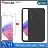 2IN1 PACKAGE Case Samsung A53, A33 5G SoftCase Premium Dove Matte Protection Back Camera Slim Casing