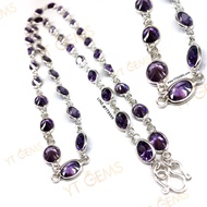 สร้อยคออเมทิสต์ สร้อยคอเงินแท้ พลอยอเมทิสต์ (CZ) 24 นิ้ว YTG-9112