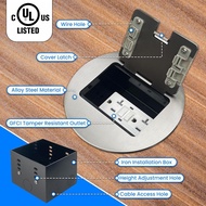 Well-made Recessed Floor Outlet Box with 20 Amp GFCI Tamper Resistant TR Receptacle, Deeper Electric
