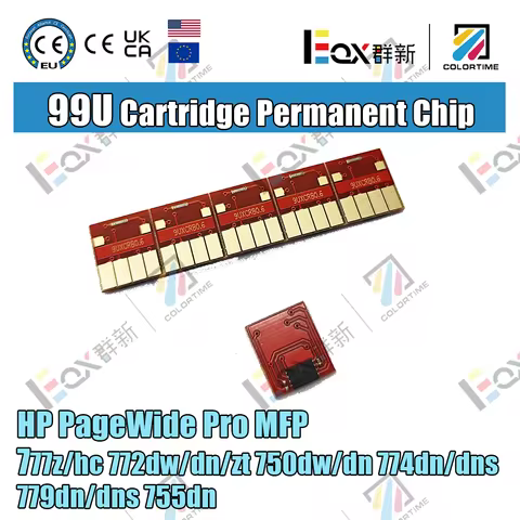 99U Permanent Cartridge Chip Compatible for HP PageWide Pro MFP 777z/hc 772dw/dn/zt 750dw/dn 774dn/d