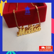 3D Gold Plated Name Necklace 3D Titanium Name Necklace/
