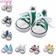 USTHOW Doll Shoes, Cute Mini Doll Canvas Shoes, Sneakers Shoes 7CM Colorful Kawaii BJD Doll Shoes Bl