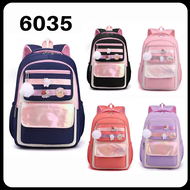 6035 #Korea Backpack High Quality ( Beg Sekolah / School Bag / Beg Galas / Laptop / College ) Design Girl