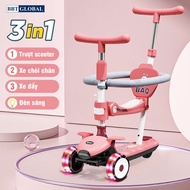 Xe trượt scooter 3in1 cho bé có tay đẩy BBT Global SK1311