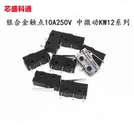 Silver Alloy 10A250V Micro Switch KW12 Stroke Limit Switch Contact Button 2 Pin 3 Pin Stroke Switch