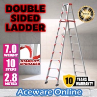 10 Step Ladderman Heavy Duty Aluminium Double Sided Ladder Multi Purpose Ladder Foldable Tangga Lipa