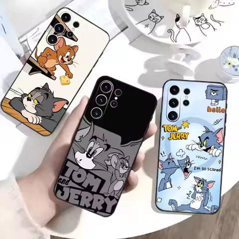 U-Tom And J-Jerry Phone Case For Samsung S26,S25,S24,S23,S22,S21,S20,S30,Ultra,Plus,Fe,Note,5G Black