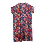 XITAO Print Casual Half Sleeve Dress Loose Fitting Elegant A-line V-neck Goddess Fan Summer Women Dr
