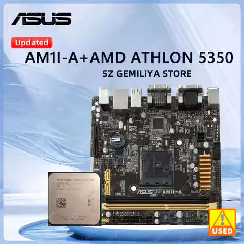 ASUS AM1I-A Motherboard + Athlon X4 5350 cpu Socket AM1 Mini-ITX Motherboard DDR3 32GB USB 3.0 PCI-E