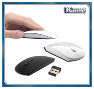 mouse wireless x3 apple slim with usb receiver 2.4ghz macbook / laptop - hitam