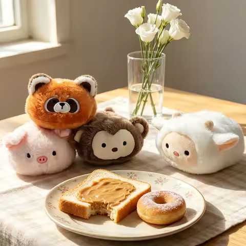 Cute Prone Position Red Panda Fox Sloth Cat Plush Toys Soft Sheep Dolls Stuffed Monkey Penguin Plush