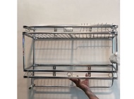 Kệ Úp Chén Dĩa Inox 304 2 Tầng Gắn Tường Nhiều Kích Cỡ - Gía Để Chén Dĩa 03