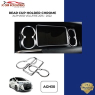 Toyota Vellfire Alphard ANH30 Table Frame Chrome Console Arm Rest 15-18 3pcs Rear Seat Water Cup Hol