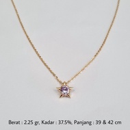 2.25 gr - Kalung Emas Bintang Ungu 39 &amp; 42 cm Kadar 375 (8K) - BW10