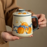 Ceramic Tea Water Separation with Lid Office Cup Personal Dedicated Tea Cup Office Drinking Cup Filt