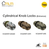 TOMBOL Yale Cylindrical Entrance Door Knob Lock Set | Vca 4147 | House Room Door Button