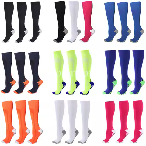 3 Pairs Compression Socks Men Women Running Sport Socks Graduated Crossfit Training Running Recovery