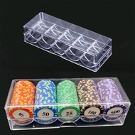 Poker Chips Box Acrylic Fine Chips Transparent Box Casino Gambling Chips Storage Case With Covers Co